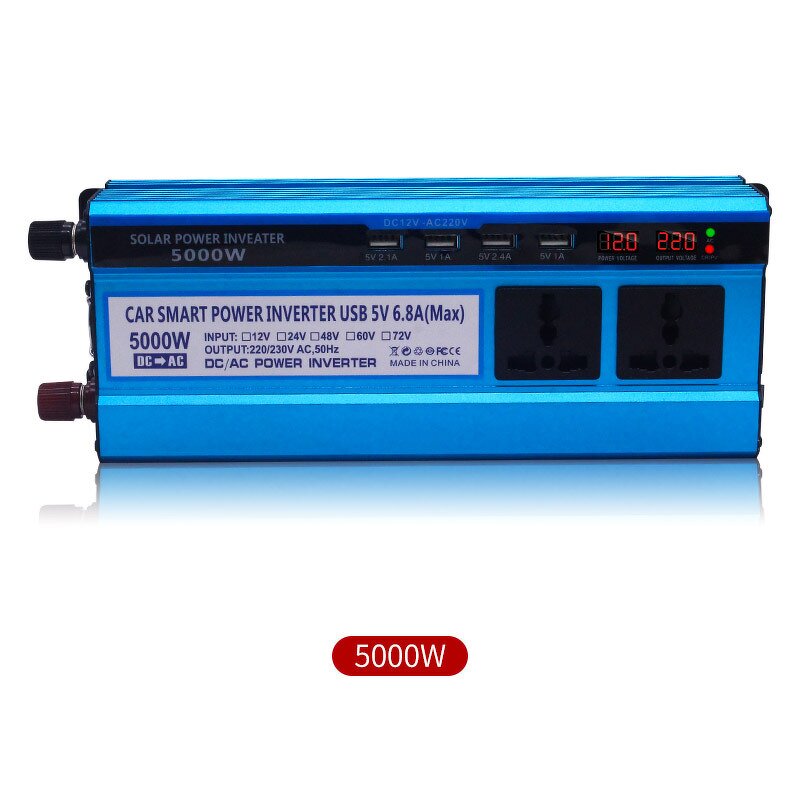 Power Inverter - Manufacturer 4000W-5000W 12V to 220V 4USB Solar Car