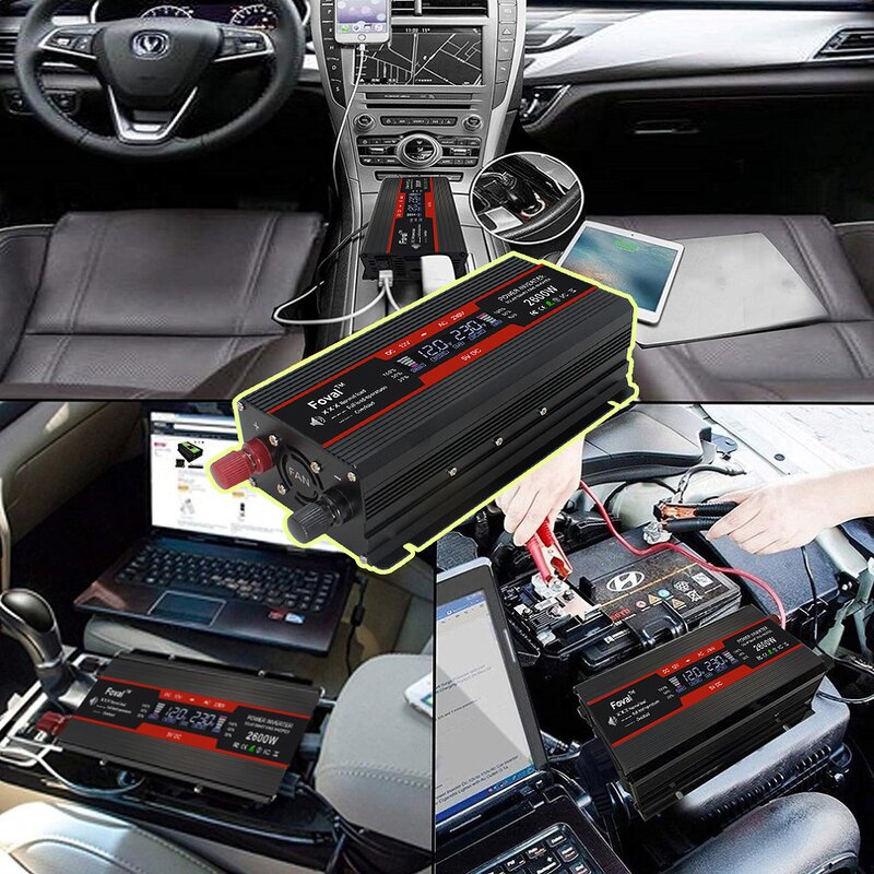 Power Inverter - Manufacturer 12V/24V to 110V/220V 1500W-2600W Pure Sine