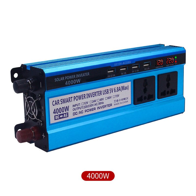 Power Inverter - Manufacturer 4000W-5000W 12V to 220V 4USB Solar Car