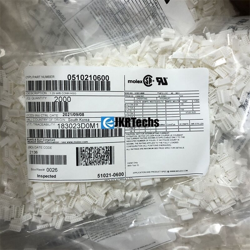 Crimp Connector - Manufacturer 51021-0600 6Pin LVDS 8Bit Molex