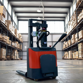 Pallet Stacker - Manufacturer 1.5-2Ton Electric Self-Loading Walkie Safety Lights