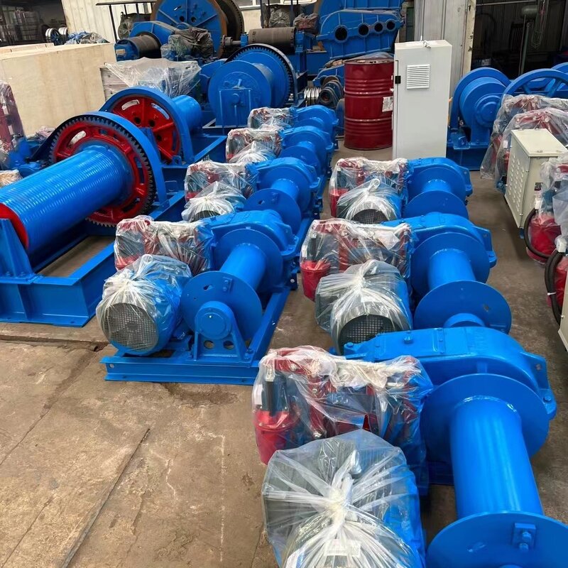Electric Winch - Manufacturer Wire Rope Double Drum Material Loading Unloading