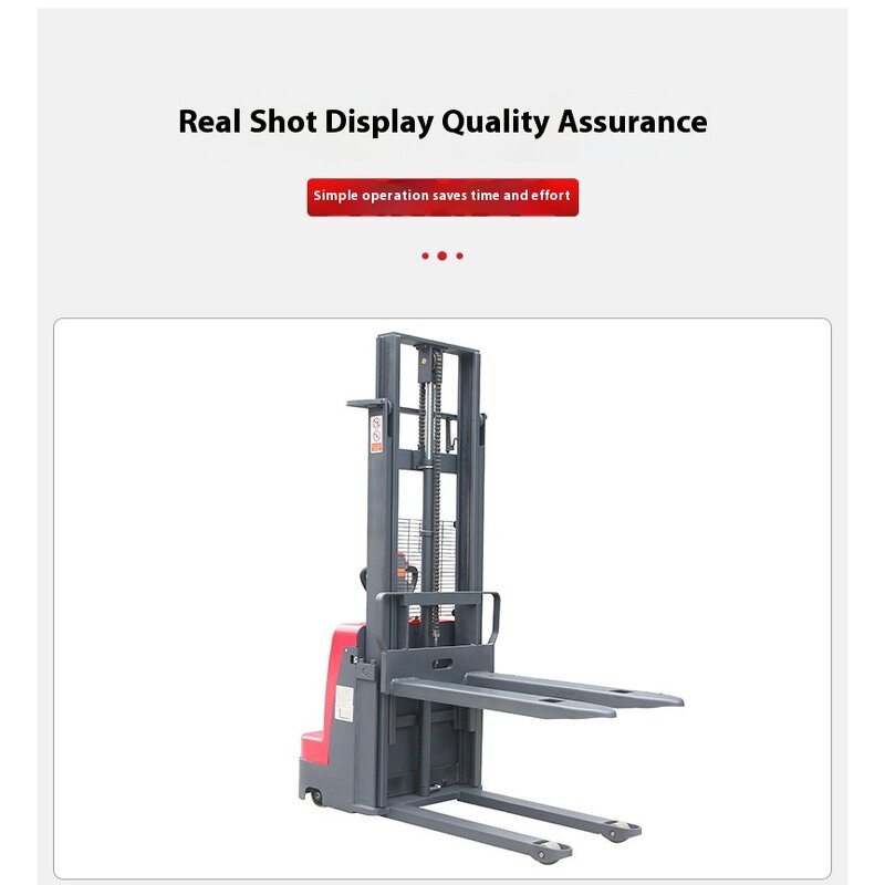 Pallet Stacker - Manufacturer 1.5-2Ton Electric Self-Loading Walkie Safety Lights