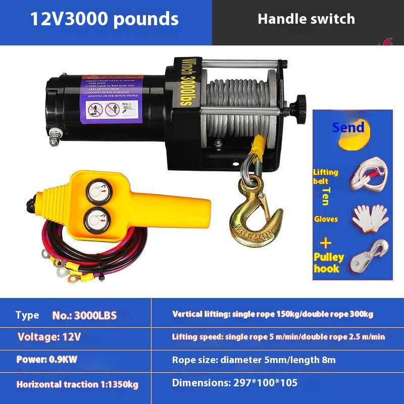 Electric Winch - Manufacturer 12V/24V Off-Road Boat Tractor Steel Wire Rope
