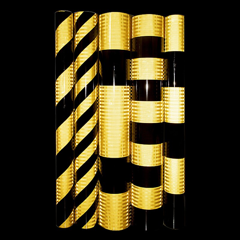 Reflective Tape - Manufacturer 3HAO Hazard Black Yellow PET 3Years Radium Sticker