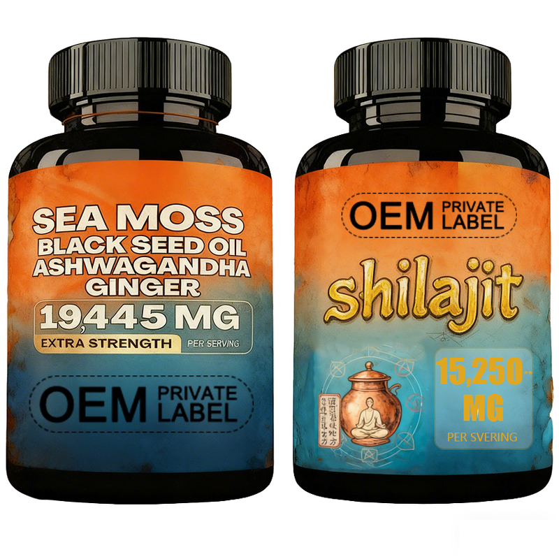 Shilajit Capsules - Manufacturer Vegan GMO-Free Ashwagandha Ginseng Memory Sleep