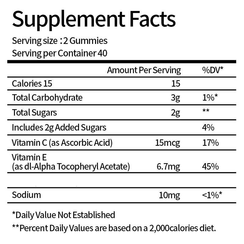 Biotin Hair Skin Nails Gummies Vitamin C & E Infused Healthy Nourishment Radiant Skin & Healthy Hair Adult Herbal Supplement