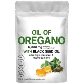 Oil of Oregano Manufacturer - 500mg Softgels with Black Seed Oil Immune Support