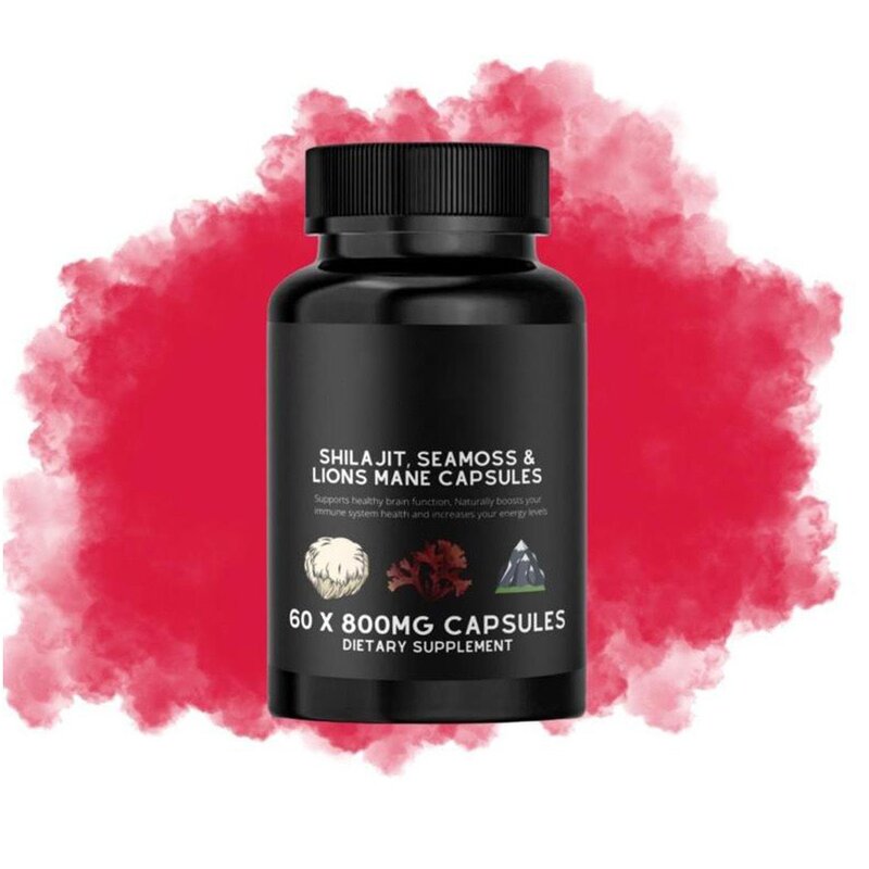 Shilajit Capsules Manufacturer - Himalayan with Sea Moss & Lions Mane 60 Count