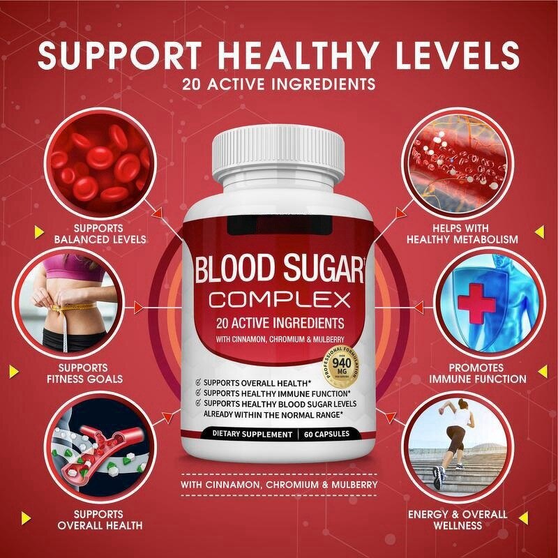 Blood Sugar Support Manufacturer - 20 Natural Herb Capsules for Adults