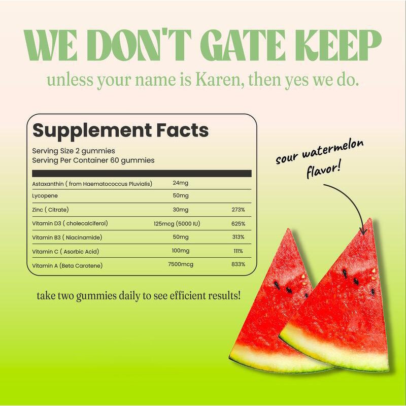 Tanning Gummies Manufacturer - Adult with Astaxanthin Lycopene Beta Carotene