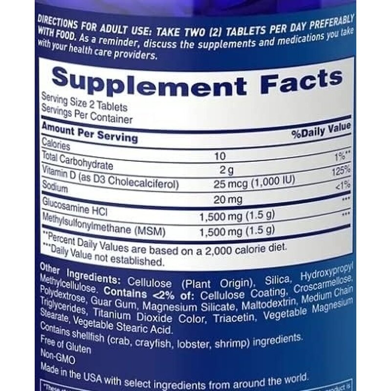 Glucosamine Tablets - Manufacturer OEM 1500mg MSM D3 Adult Joint Health Herbal