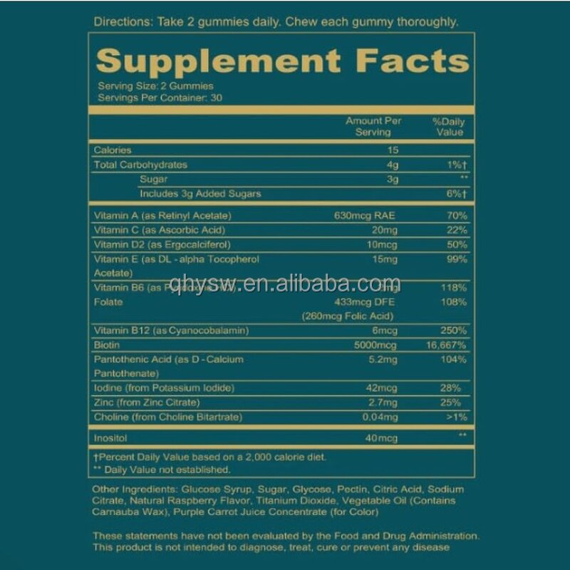 Biotin Gummies - Manufacturer Vegan Hair Skin Nails Faster Growth Stronger Nails