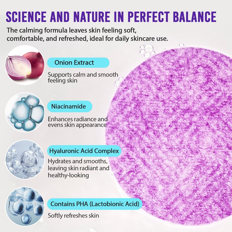 Onion Toner Pads - Manufacturer 60Pcs Alcohol-Free Glow Brighten Hydrating Facial