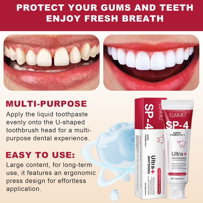 Toothpaste - Manufacturer 120g SP-4 Probiotics Gum Care Fresh Breath Whitening