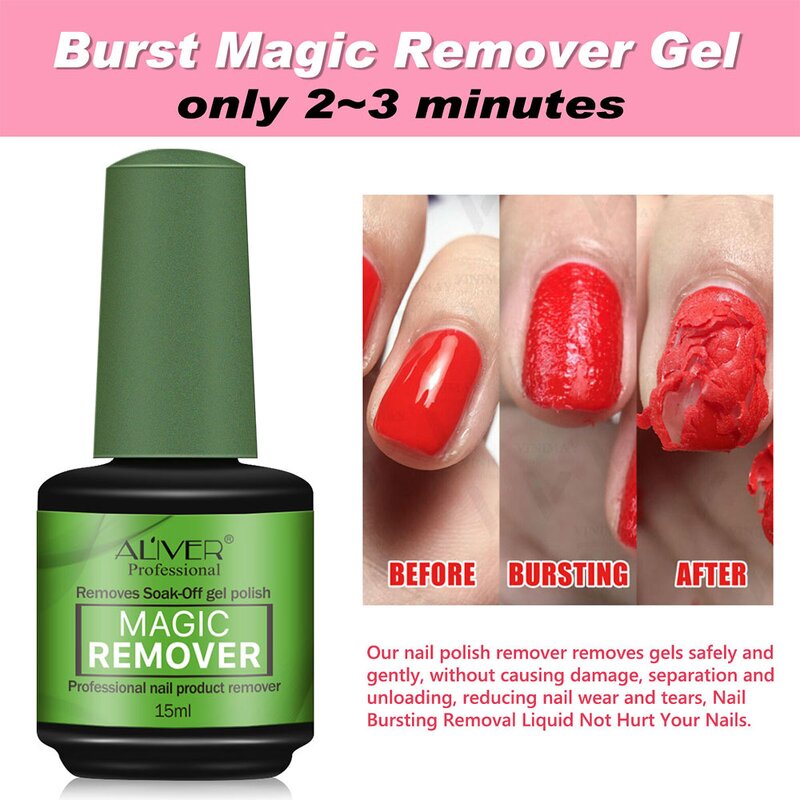 Gel Remover - Manufacturer Custom Logo 15ml UV Gel 3-5Min Soak Off Polish
