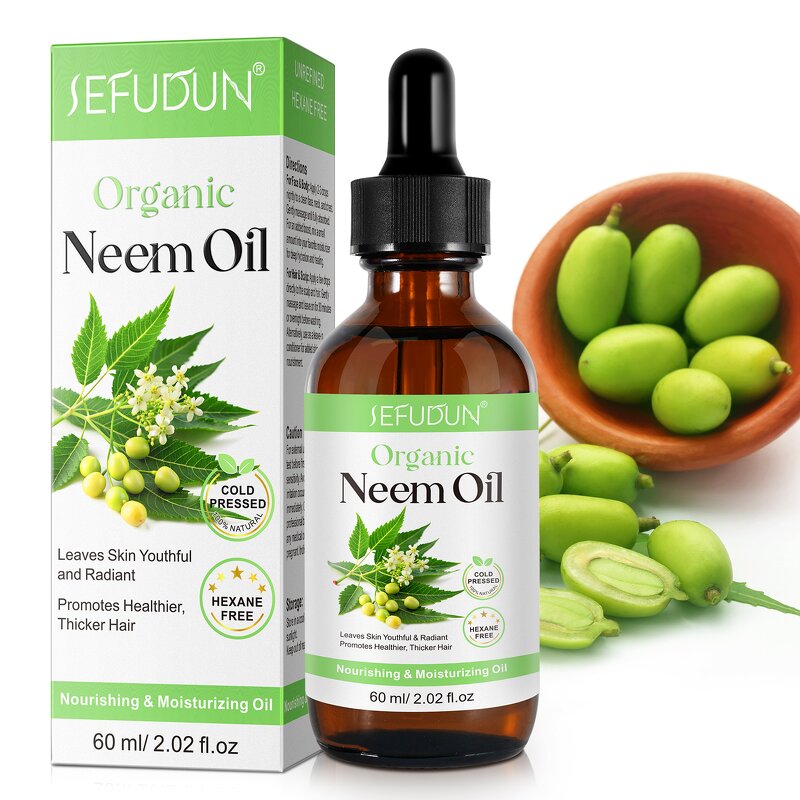 Neem Oil - Manufacturer 60ml Cold Pressed Organic Scalp Hair Growth Skin