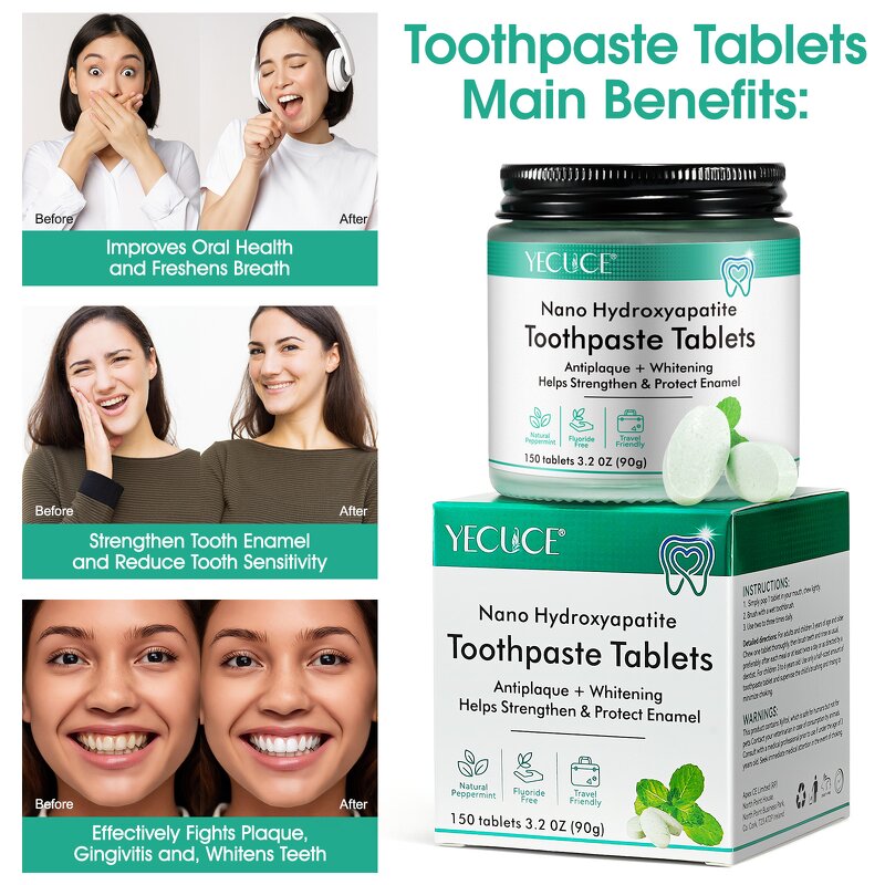 Toothpaste Tablets - Manufacturer 150Pcs Organic Hydroxyapatite Fluoride Free
