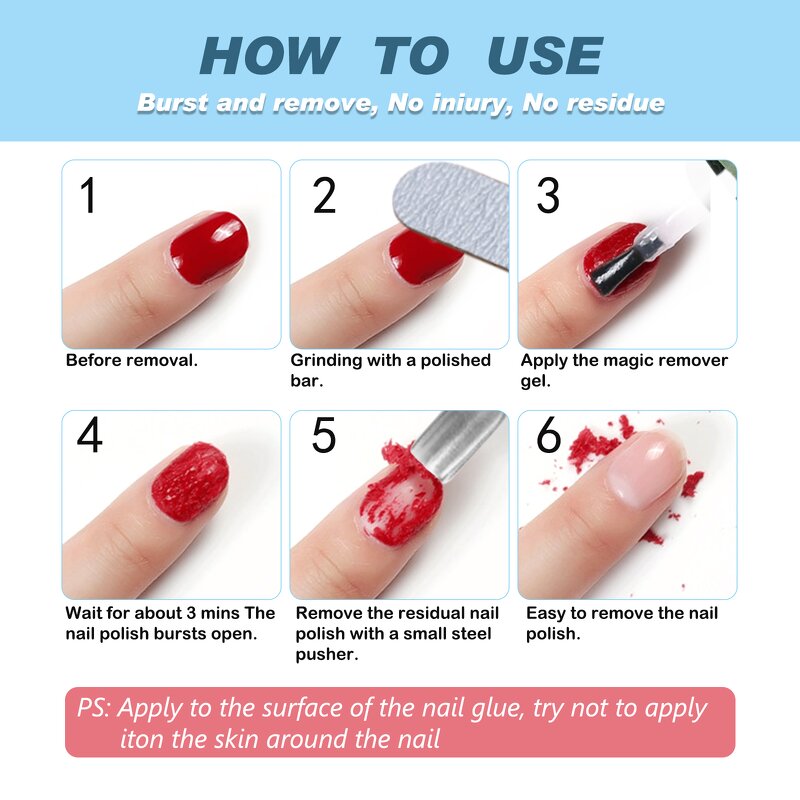 Nail Polish Remover - Manufacturer Private Label 15ml UV Gel Fast Safe Soak Off