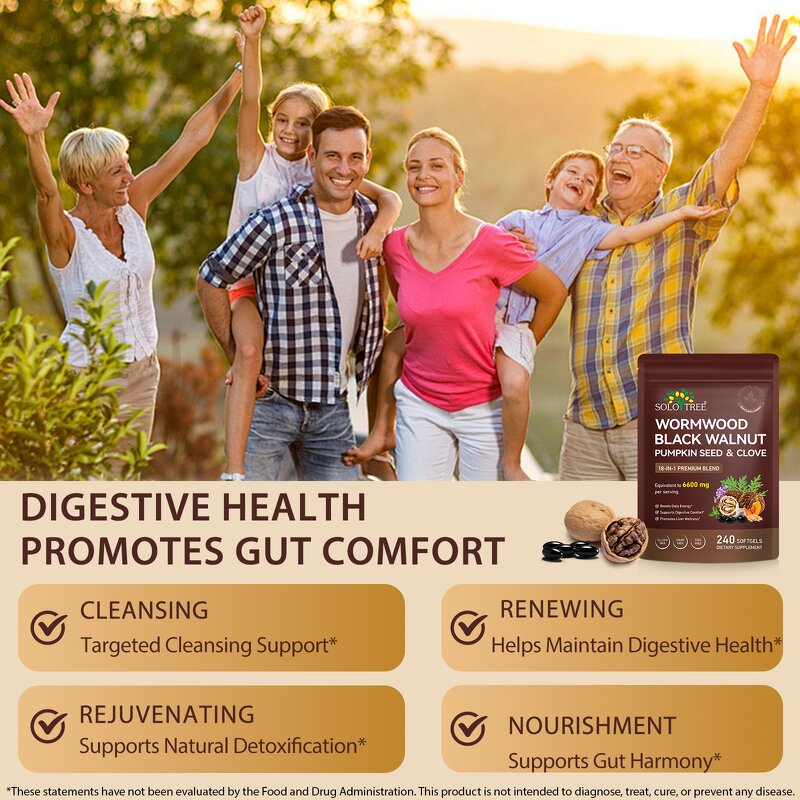 Herbal Blend Softgels - Manufacturer 18-in-1 Wormwood Black Walnut Digestive Liver