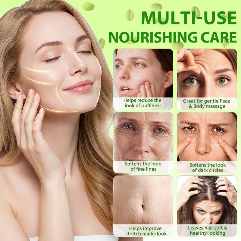 Green Coffee Oil - Manufacturer 60ml Cold Pressed Organic Hydration Face Body Hair