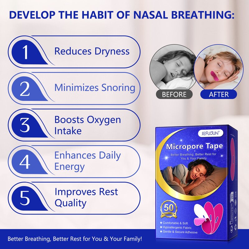 Mouth Tape - Manufacturer 50Pcs Lip Shape Hypoallergenic Anti Snoring