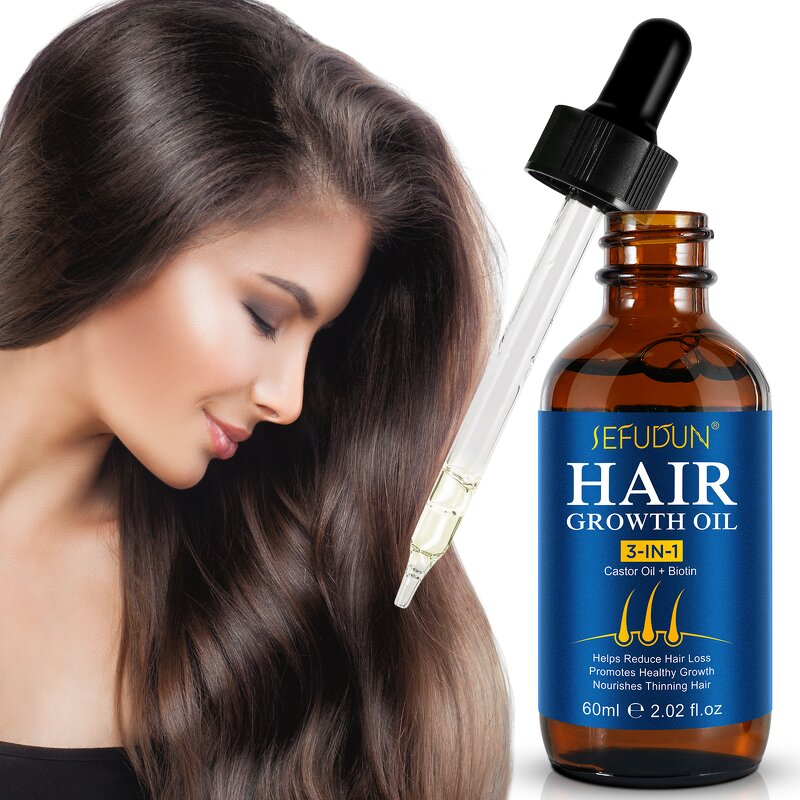 Hair Growth Oil - Manufacturer 60ml Private Label Castor Oil Biotin Anti Loss
