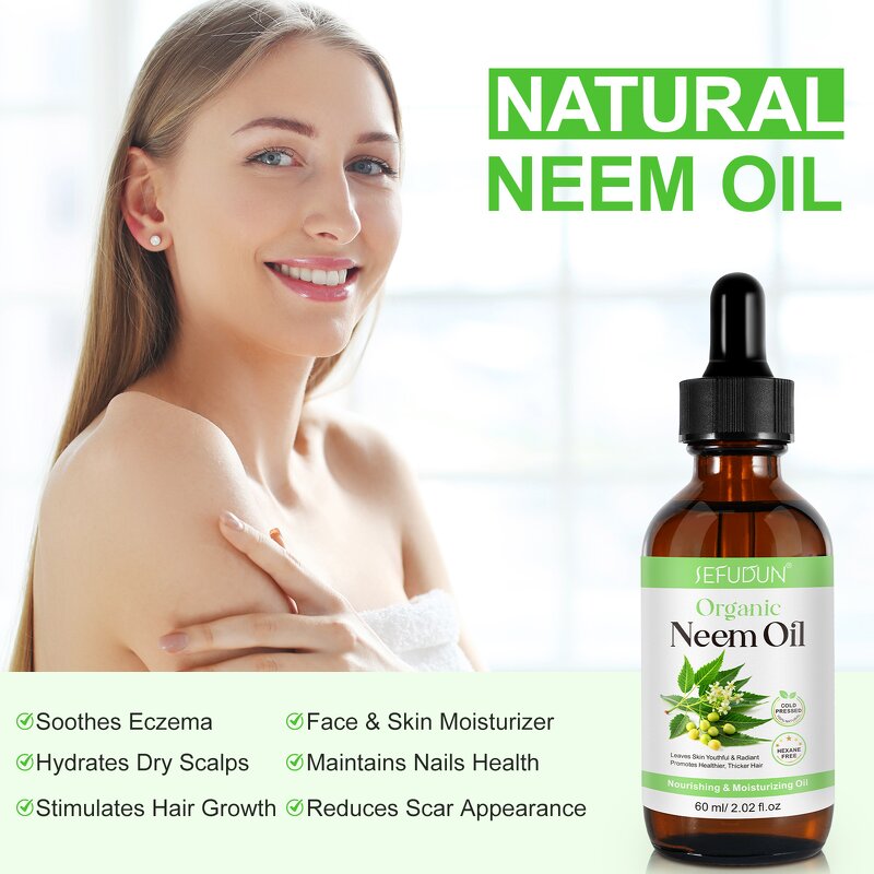 Neem Oil - Manufacturer 60ml Cold Pressed Organic Scalp Hair Growth Skin