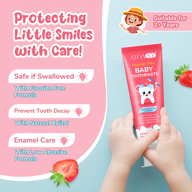 Baby Toothpaste - Manufacturer 60g Fluoride-Free Herbal Strawberry Enamel Care