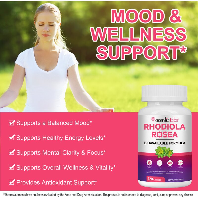 Rhodiola Rosea Capsules - Manufacturer Gluten-Free Non-GMO Organic Immune Vitality