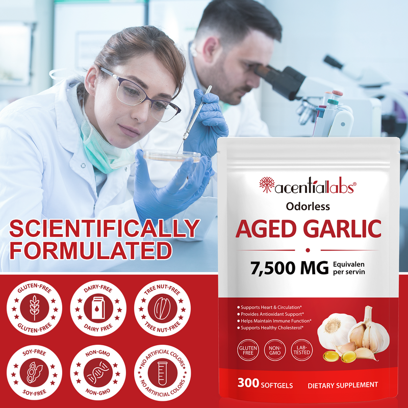Garlic Extract Softgels - Manufacturer Gluten-Free Odorless Aged Immune Wellness