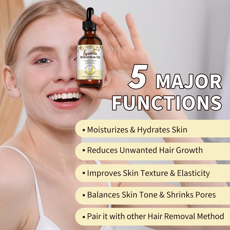 Cyperus Oil - Manufacturer 60ml Vegan Reduce Unwanted Hair Growth Skin