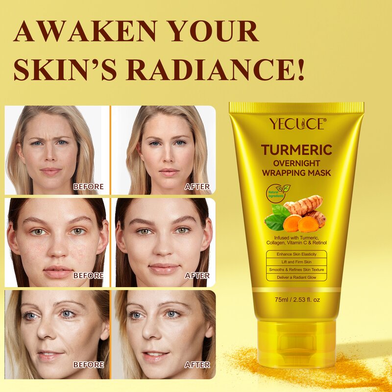 Collagen Mask - Manufacturer Private Label Turmeric Overnight Peel Off Hydrating