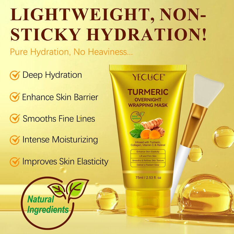Collagen Mask - Manufacturer Private Label Turmeric Overnight Peel Off Hydrating