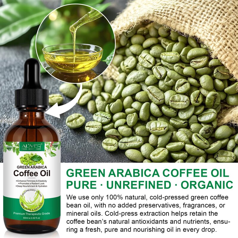 Green Coffee Oil - Manufacturer 60ml Cold Pressed Vegan Nourishment Face Skin