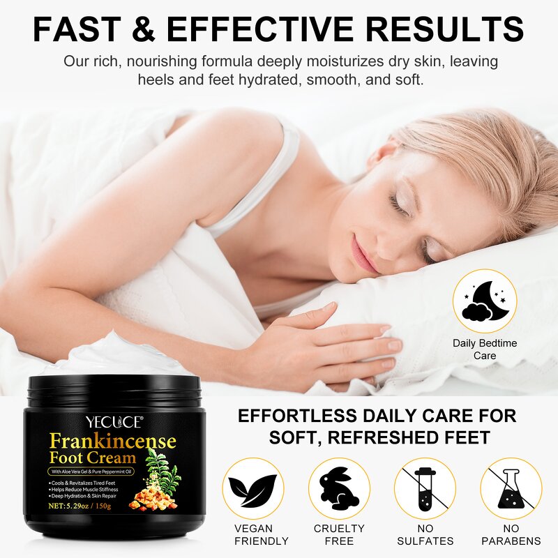 Frankincense Foot Cream - Manufacturer 150g Natural Organic Soreness Revitalize