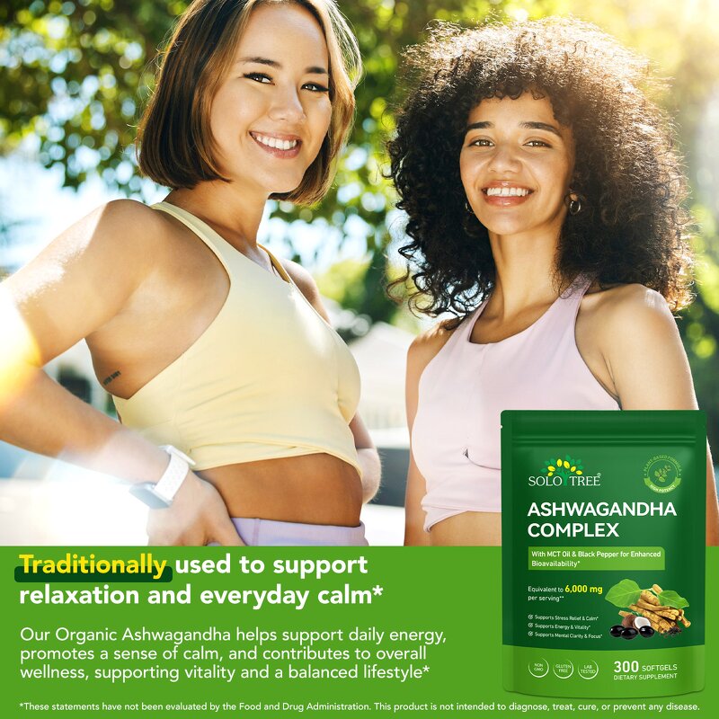 Ashwagandha Capsules - Manufacturer 300Softgels Organic MCT Oil Black Pepper