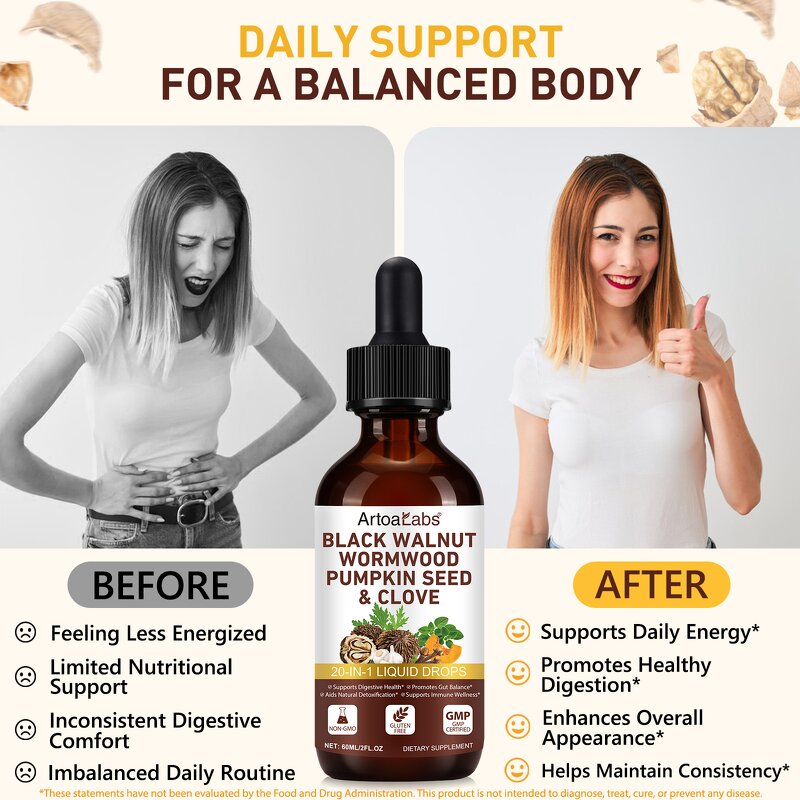 Black Walnut Liquid - Manufacturer Private Label 60ml Non-GMO Digestive Immune