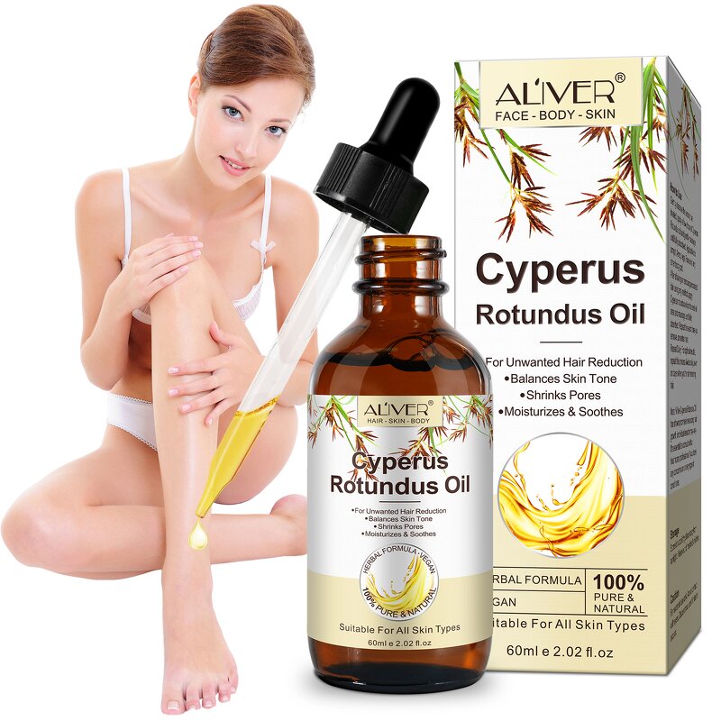 Cyperus Oil - Manufacturer 60ml Vegan Reduce Unwanted Hair Growth Skin
