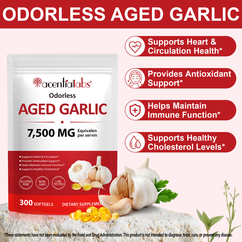 Garlic Extract Softgels - Manufacturer Gluten-Free Odorless Aged Immune Wellness