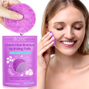 Onion Toner Pads - Manufacturer 60Pcs Alcohol-Free Glow Brighten Hydrating Facial