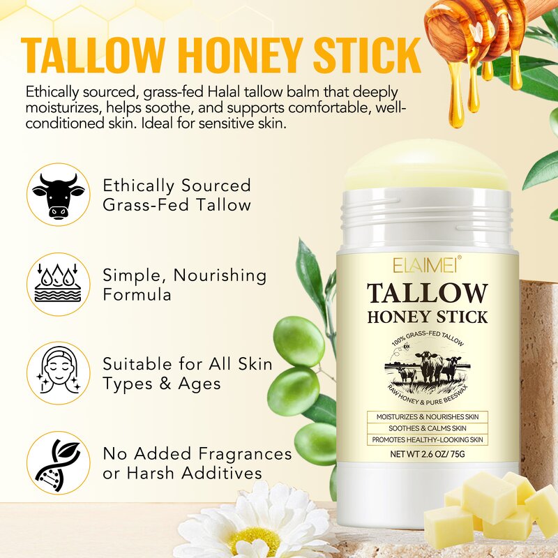 Tallow Balm Stick - Manufacturer 75g Organic Vegan Hydration Face Body Skincare