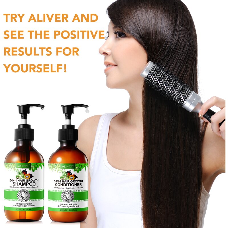 Hair Growth Shampoo - Manufacturer 300ml Rosemary Castor Batana 3 in 1 Strengthen