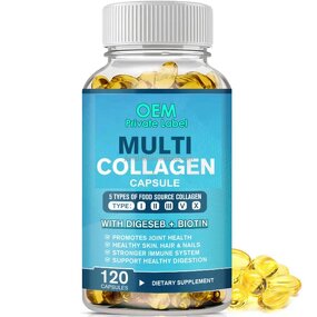 Multi Collagen Capsule Manufacturer - Softgel with Biotin Vitamin C Type I II III V
