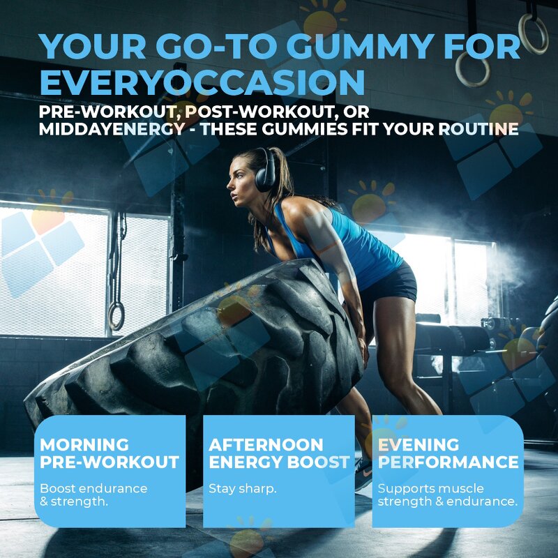 Pre Workout Gummies - Manufacturer 2024 BCAA Vitamin B12 Vegan Muscle Building