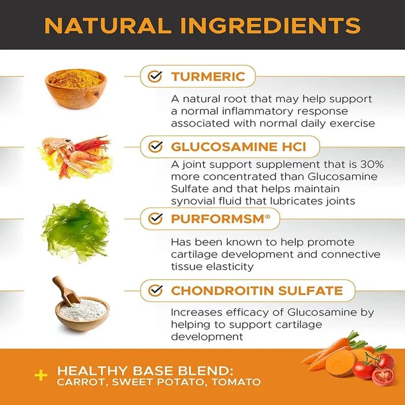 OEM/ODM/OBM Glucosamine Chondroitin MSM Soft Chews Hip and Joint Supplement Chondroitin& MSM Arthritis Supplement for Pet Health