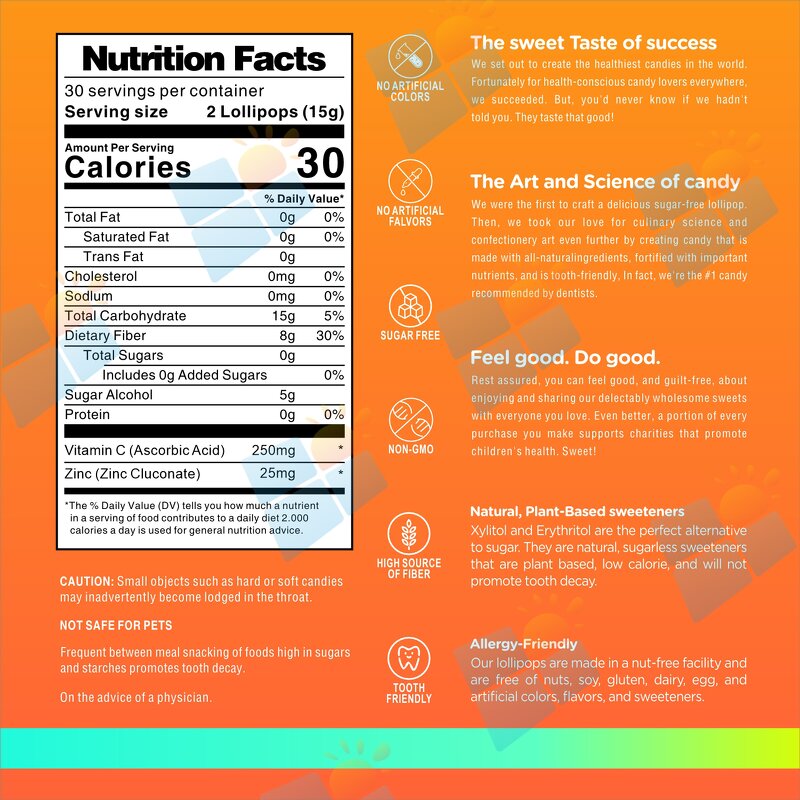 Vitamin C Lollipop - Manufacturer OEM Vegan Immune Health Adult Kids Supplement