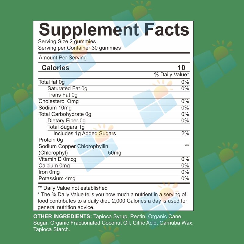 Chlorophyll Gummies - Manufacturer OEM/ODM/OBM Vegan Energy Booster Detoxify