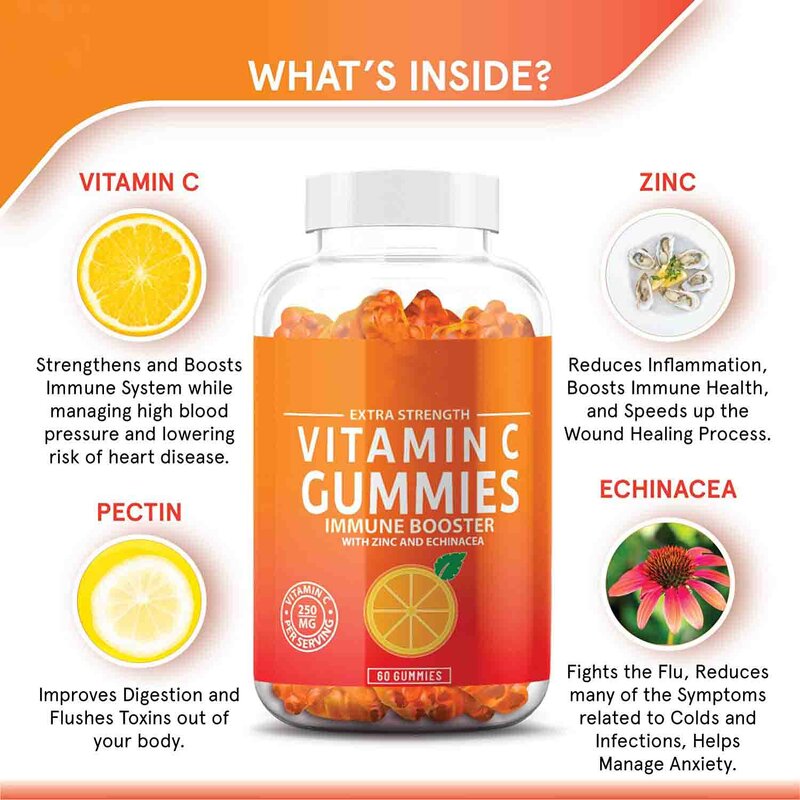 Vitamin C Gummies - Manufacturer Factory Supply Skin Care Adult Vitamine C Gummy