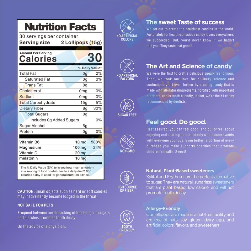 Melatonin Lollipop - Manufacturer OEM ODM 10mg Natural Berry Organic Halal
